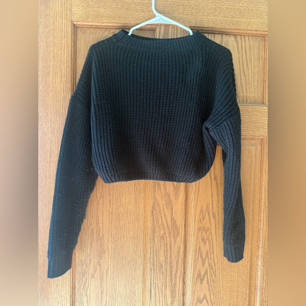 SHEIN Black Knit Crew Neck Sweater